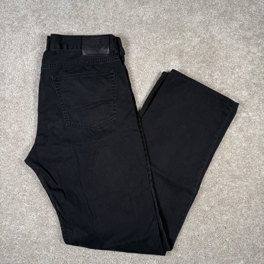 Polo Ralph Lauren Mens Black 100% Cotton Straight Leg Chino Pants 35x32